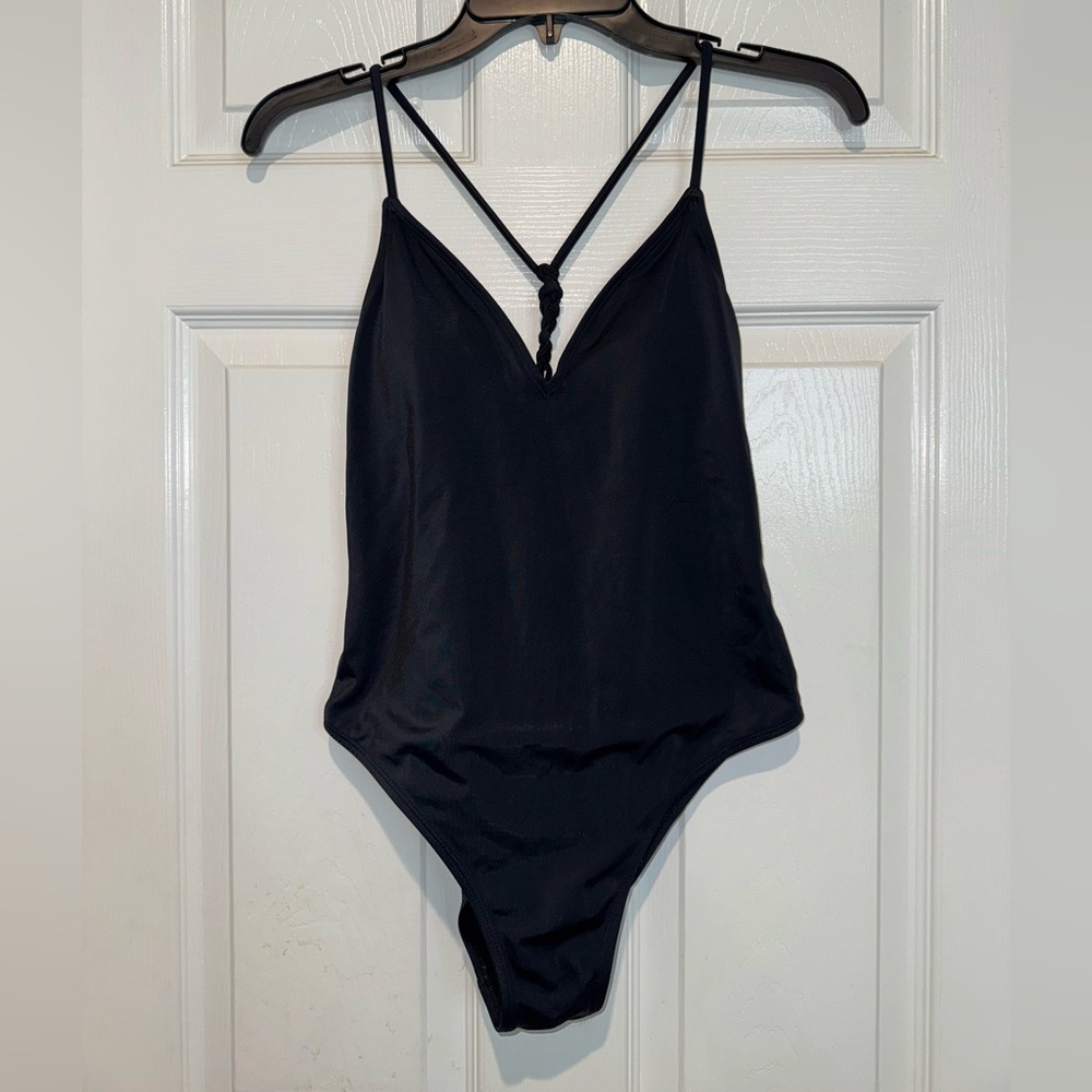 LA Hearts Black One Piece Swimsuit. Size M